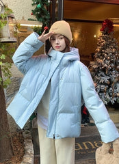 Light Blue Quilted Winter Jacket