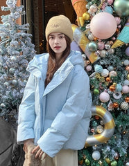 Light Blue Quilted Winter Jacket