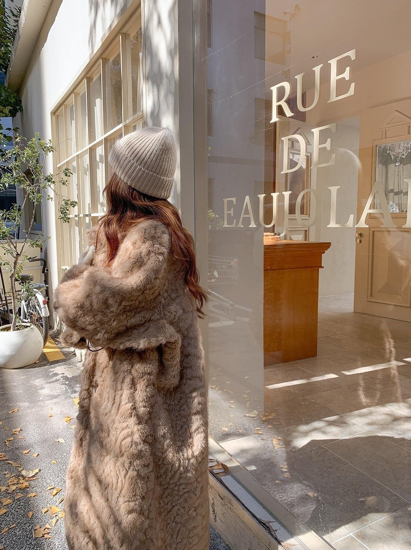 Light Brown Faux Fur Glam Coat