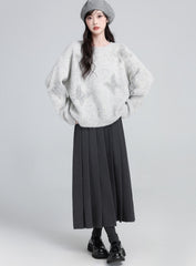 Light Gray Crewneck Butterfly Sweater