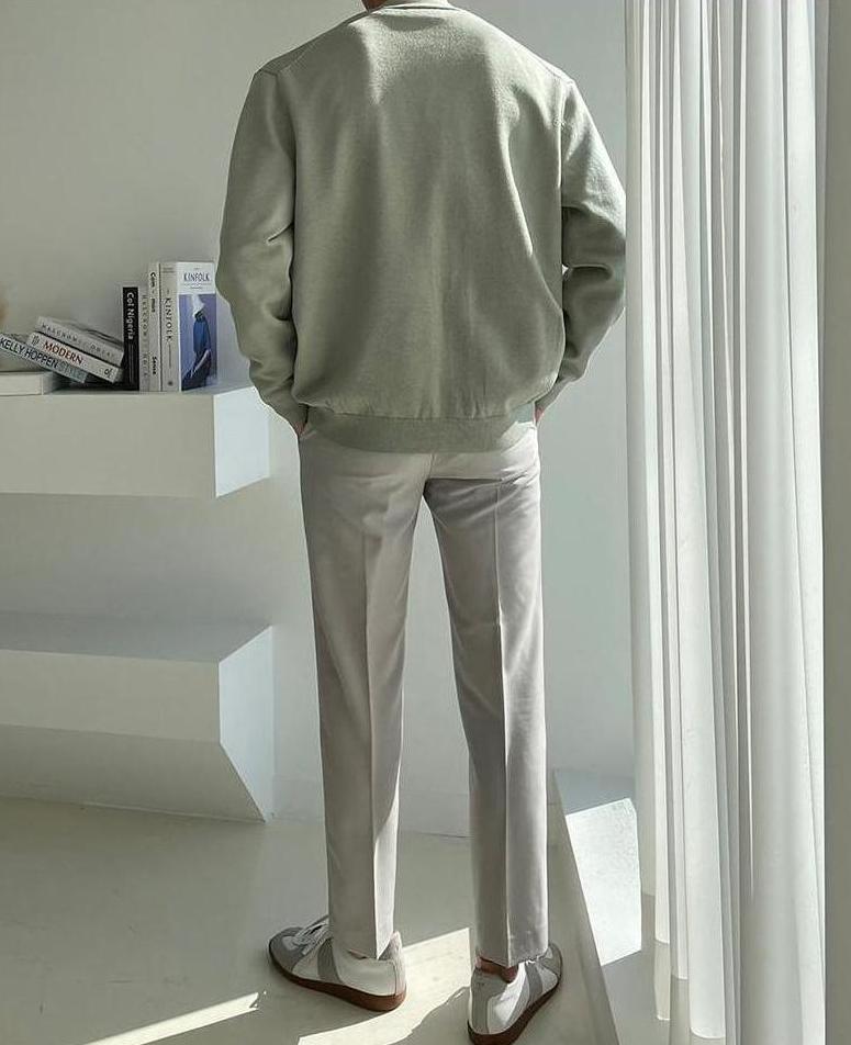 Light Green V-Neck Cardigan