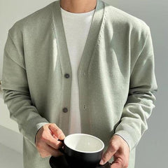 Light Green V-Neck Cardigan