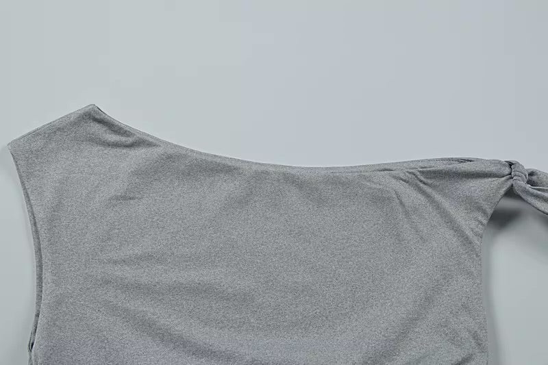 Light Grey Deconstructed Off-Shoulders Top