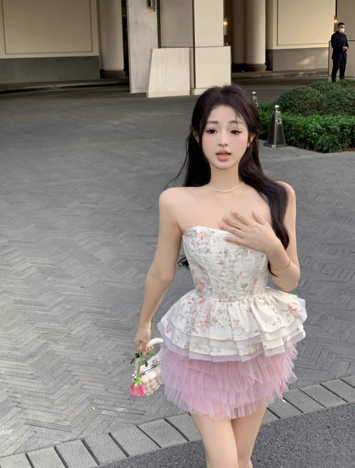 Light Pink Ruffles Tutu Mini Skirt