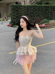 Light Pink Ruffles Tutu Mini Skirt