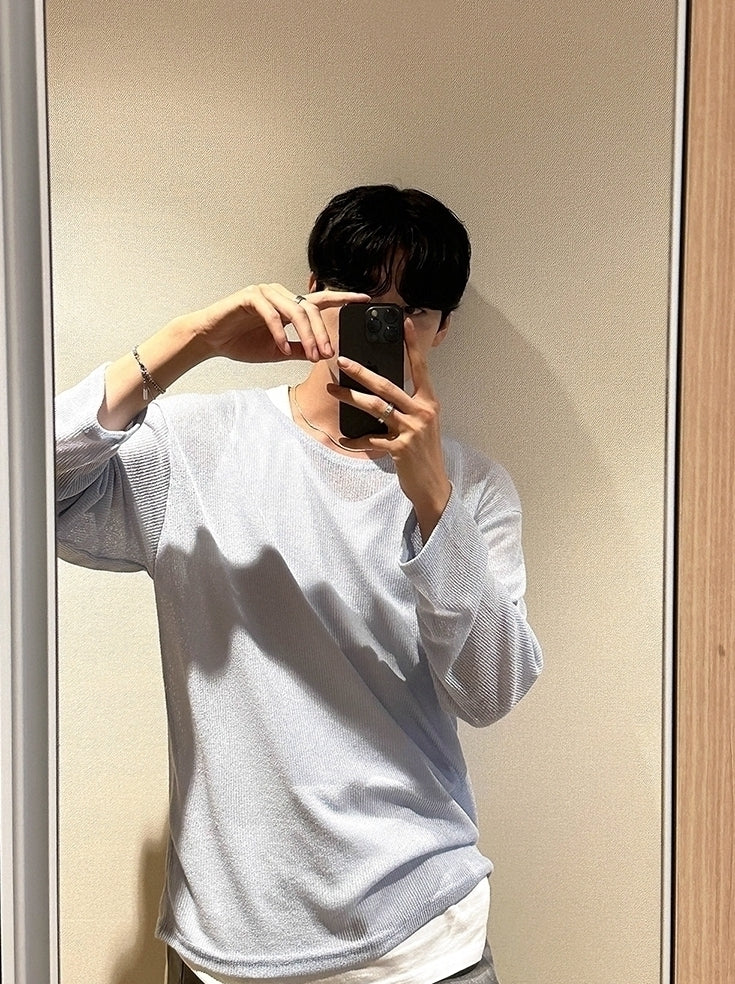 Lightweight Casual Knit Long Sleeve Sun Protection Top