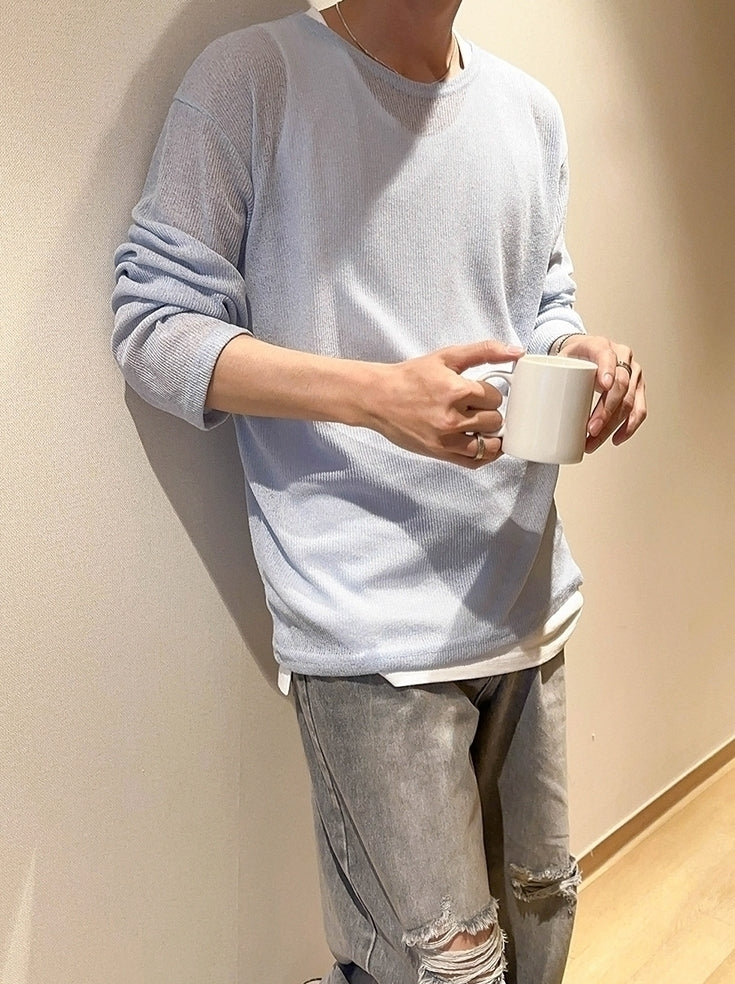 Lightweight Casual Knit Long Sleeve Sun Protection Top
