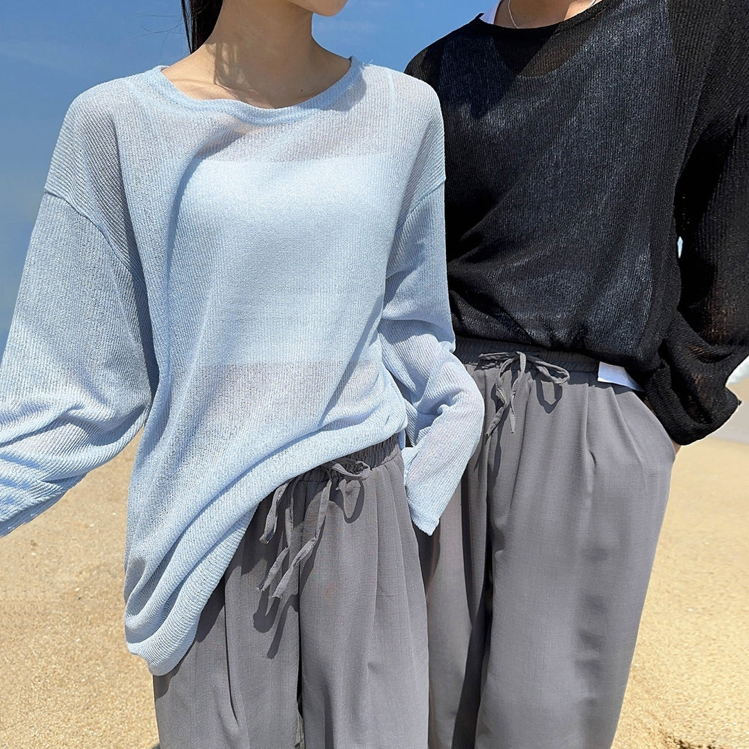 Lightweight Casual Knit Long Sleeve Sun Protection Top