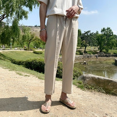 Lightweight Linen Blend Relaxed Fit Pants