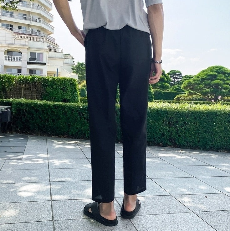 Lightweight Linen Blend Relaxed Fit Pants