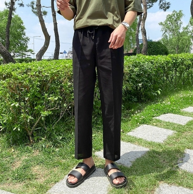 Lightweight Linen Blend Relaxed Fit Pants