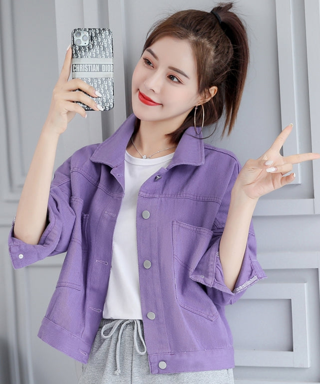 Lilac Denim Short Jacket