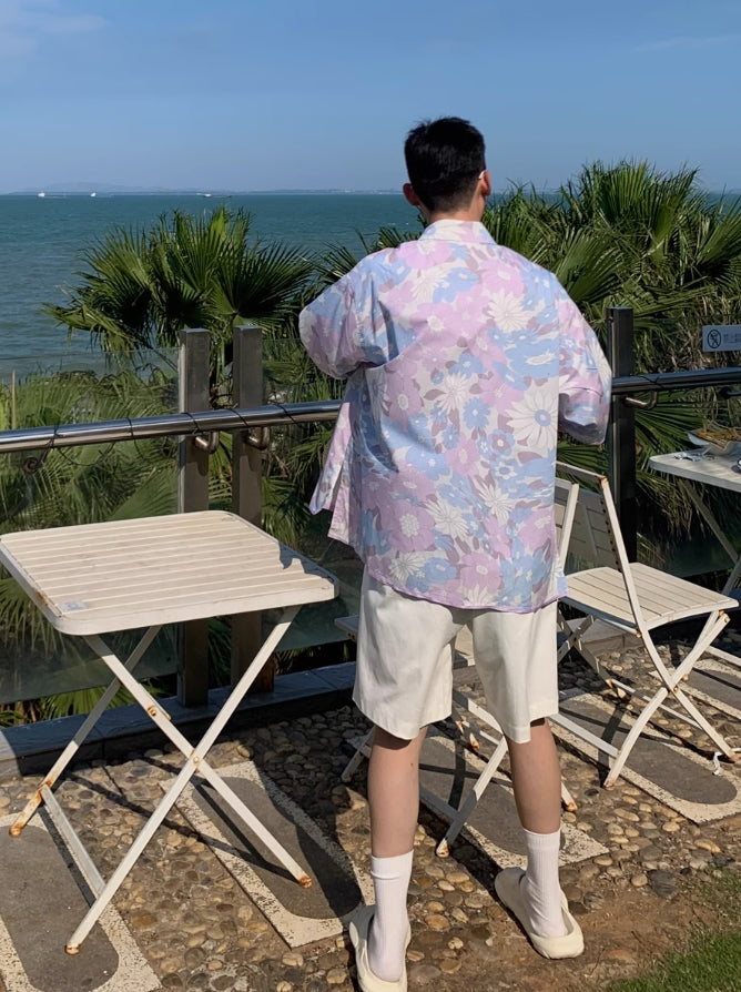 Lilac Floral Summer Shirt