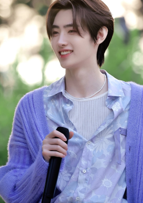 Lilac Floral Summer Shirt
