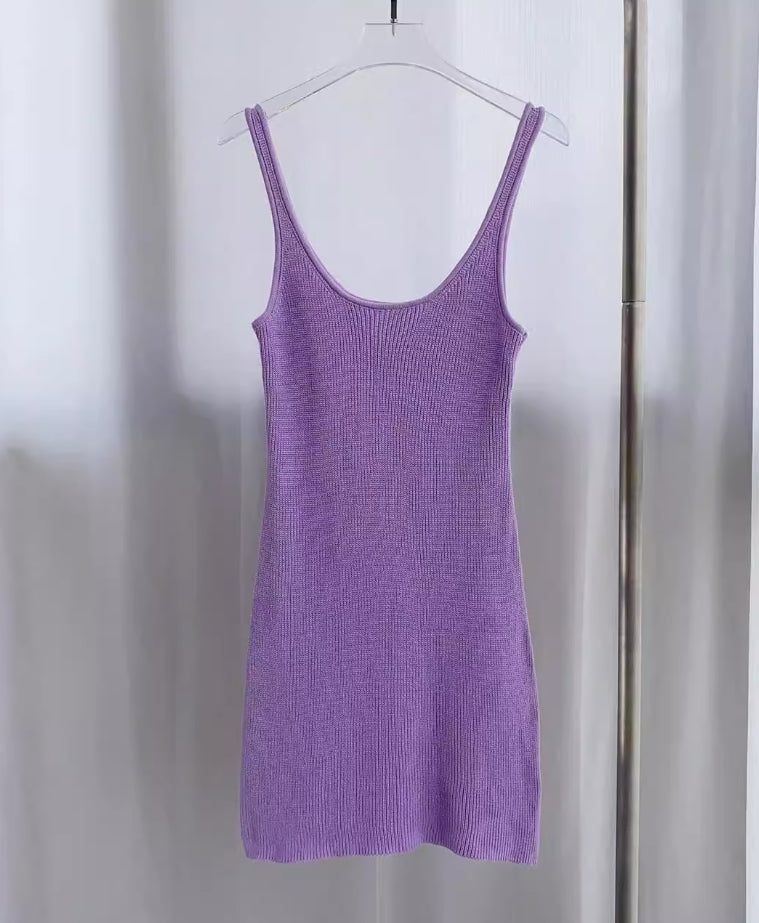 Lilac Knitted Bodycon Dress