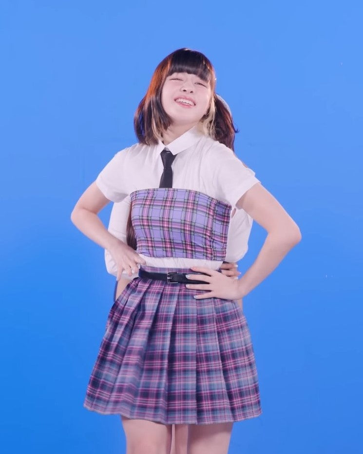 Lilac Plaid School Girl Pleated Skirt