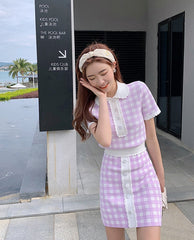 Lilac Plaid Skirt