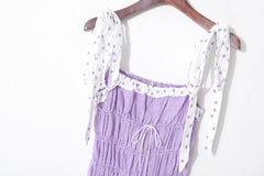 Lilac Checkered Mini Dress