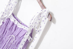 Lilac Checkered Mini Dress
