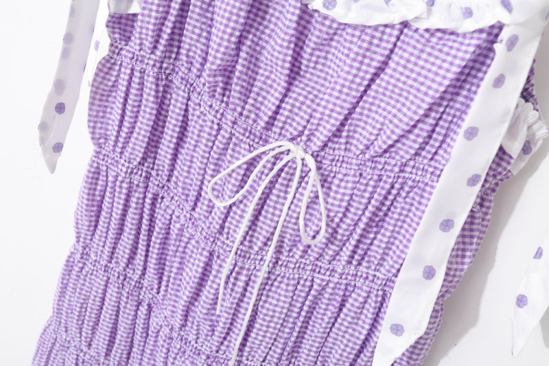 Lilac Checkered Mini Dress