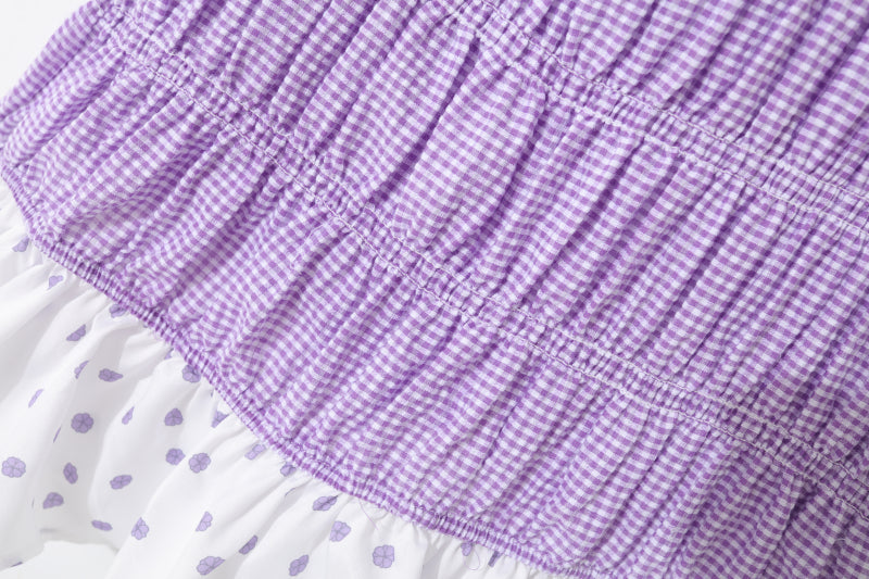 Lilac Checkered Mini Dress