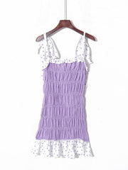 Lilac Checkered Mini Dress
