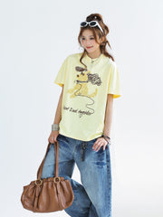 Line Art Puppy Print Cool Touch Designer Tee