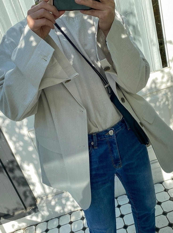 Linen Casual Blazer Jacket