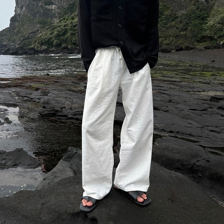 Linen Relaxed Wideleg Casual Pants