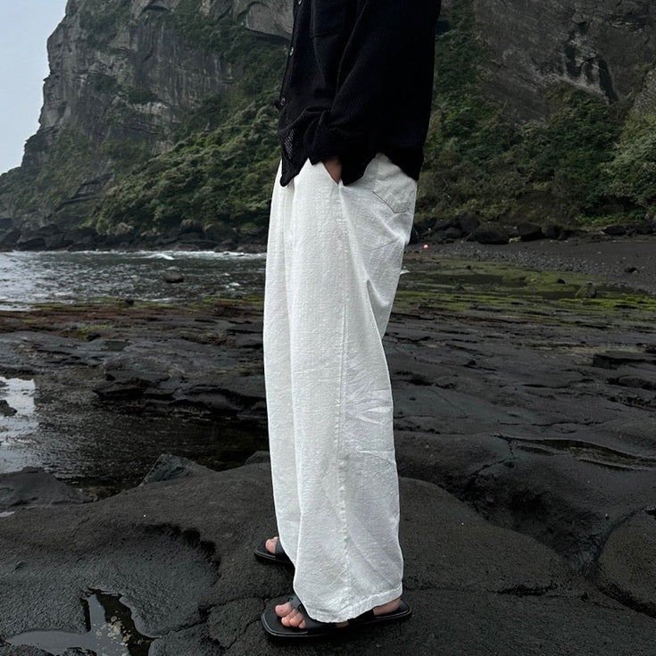 Linen Relaxed Wideleg Casual Pants