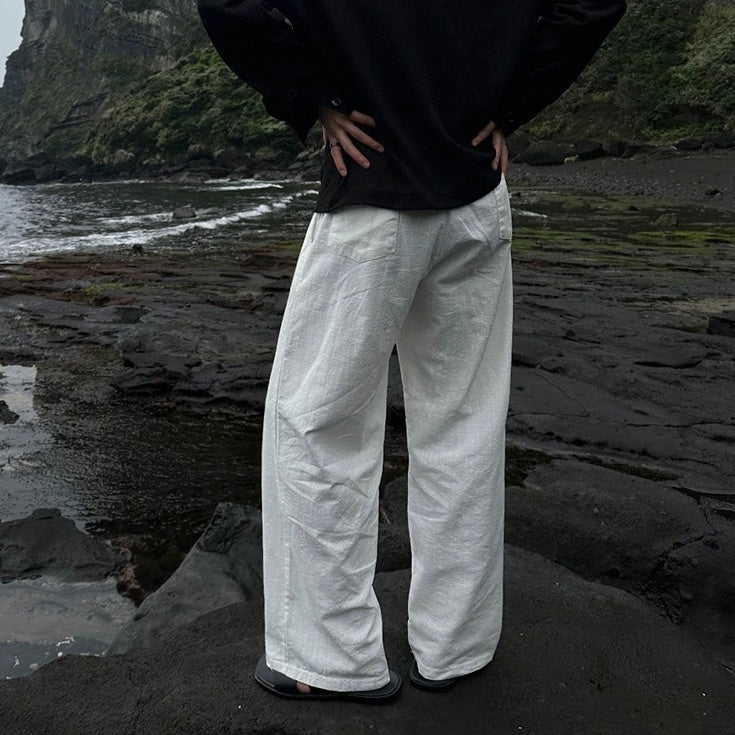 Linen Relaxed Wideleg Casual Pants