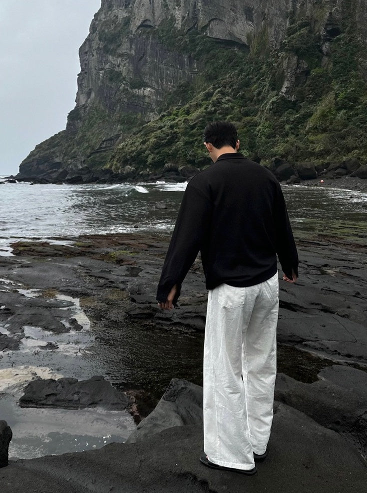 Linen Relaxed Wideleg Casual Pants