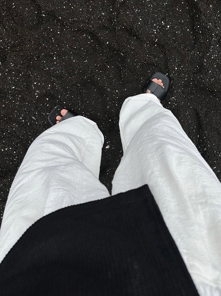Linen Relaxed Wideleg Casual Pants