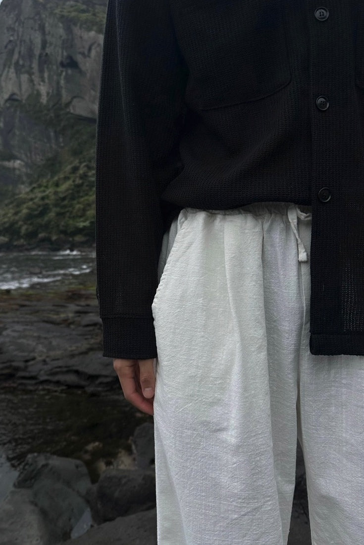 Linen Relaxed Wideleg Casual Pants