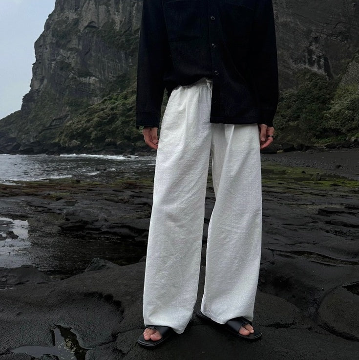 Linen Relaxed Wideleg Casual Pants