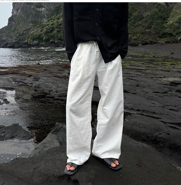 Linen Relaxed Wideleg Casual Pants
