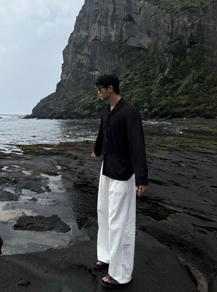 Linen Relaxed Wideleg Casual Pants