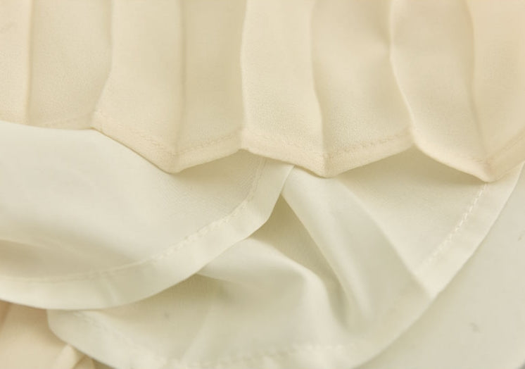 Beige Pleated Long Dress