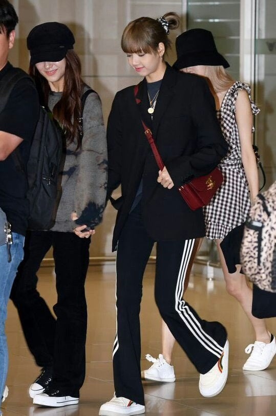 Black Flared Track Pants