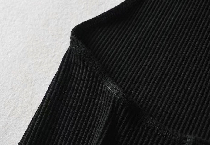 Black Open-Back Turtle Neck Crop Top