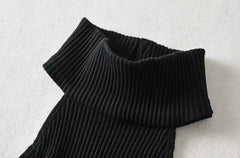 Black Open-Back Turtle Neck Crop Top