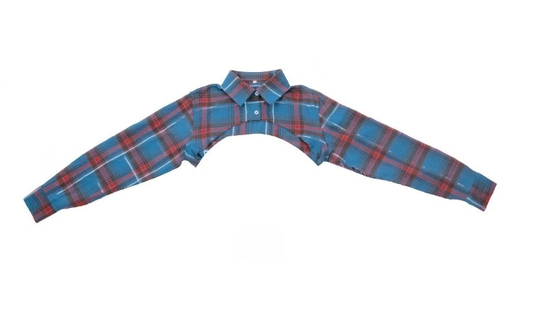 Blue Plaid Two-Piece Cropped Top