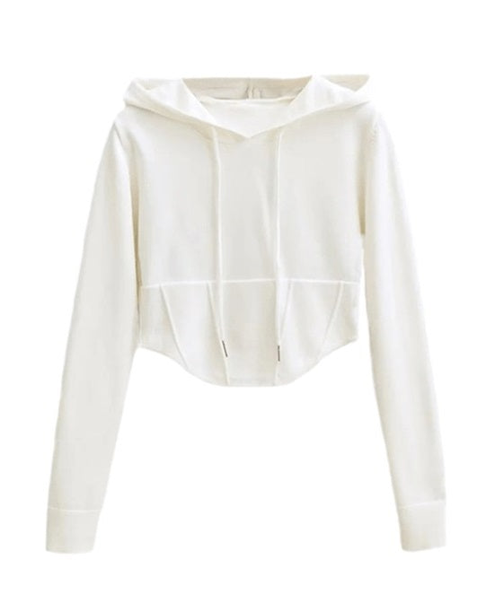 Grey Crop Hoodie
