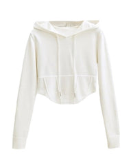 Grey Crop Hoodie
