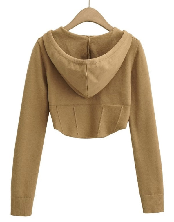 Grey Crop Hoodie