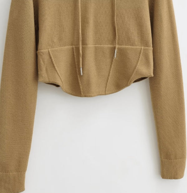Grey Crop Hoodie