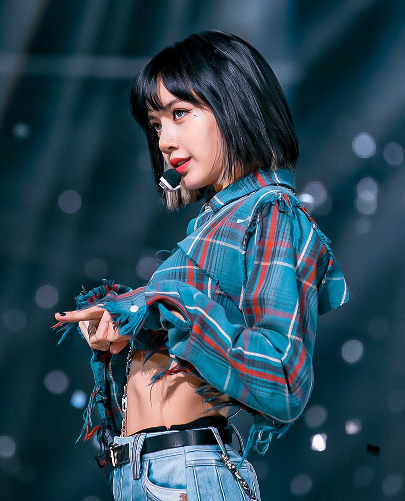 Blue Plaid Two-Piece Cropped Top