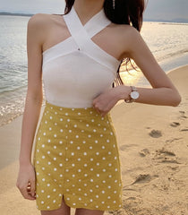 White Criss Cross Tank Top