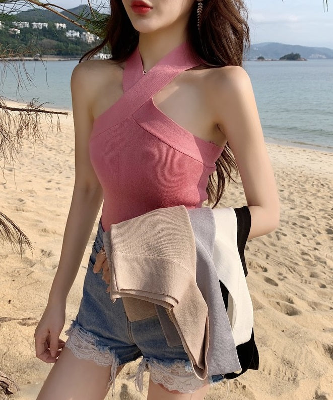 White Criss Cross Tank Top