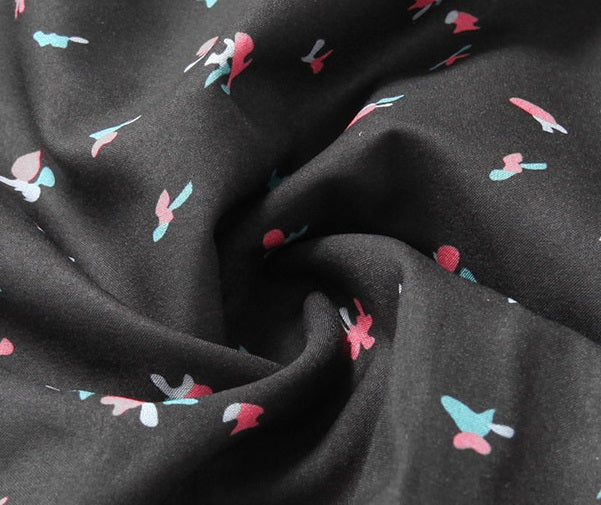 Black Sling Dress With Floral Pattern